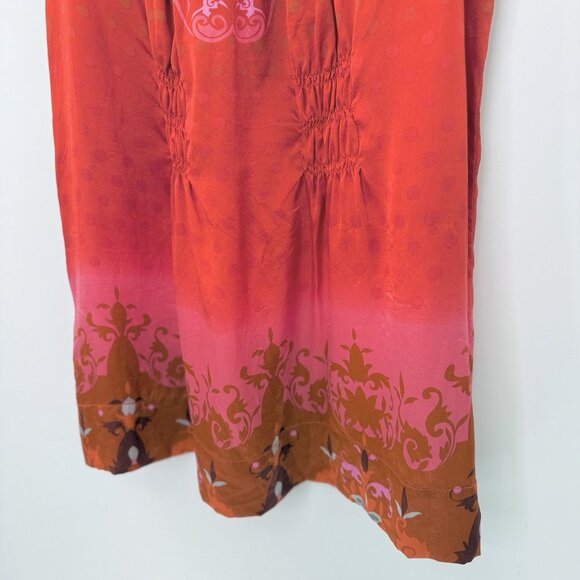 CAbi True Love Tank Top #672 Sleeveless Floral 100% Silk Pleated Sz M Preppy - Picture 5 of 13